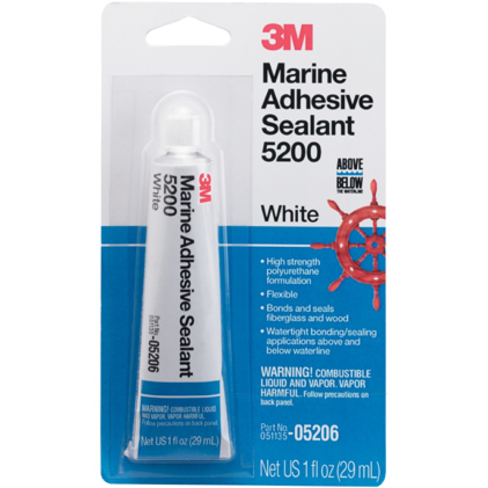 3M Marine Adhesive/Sealant 5200, 05206, 1 fl oz, white