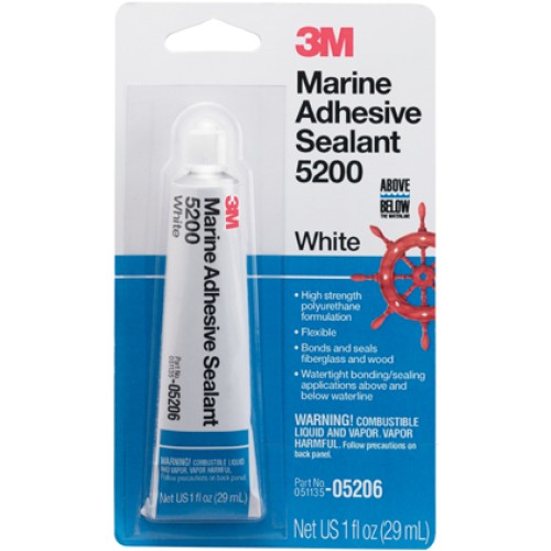 3M Marine Adhesive/Sealant 5200, 05206, 1 fl oz, white