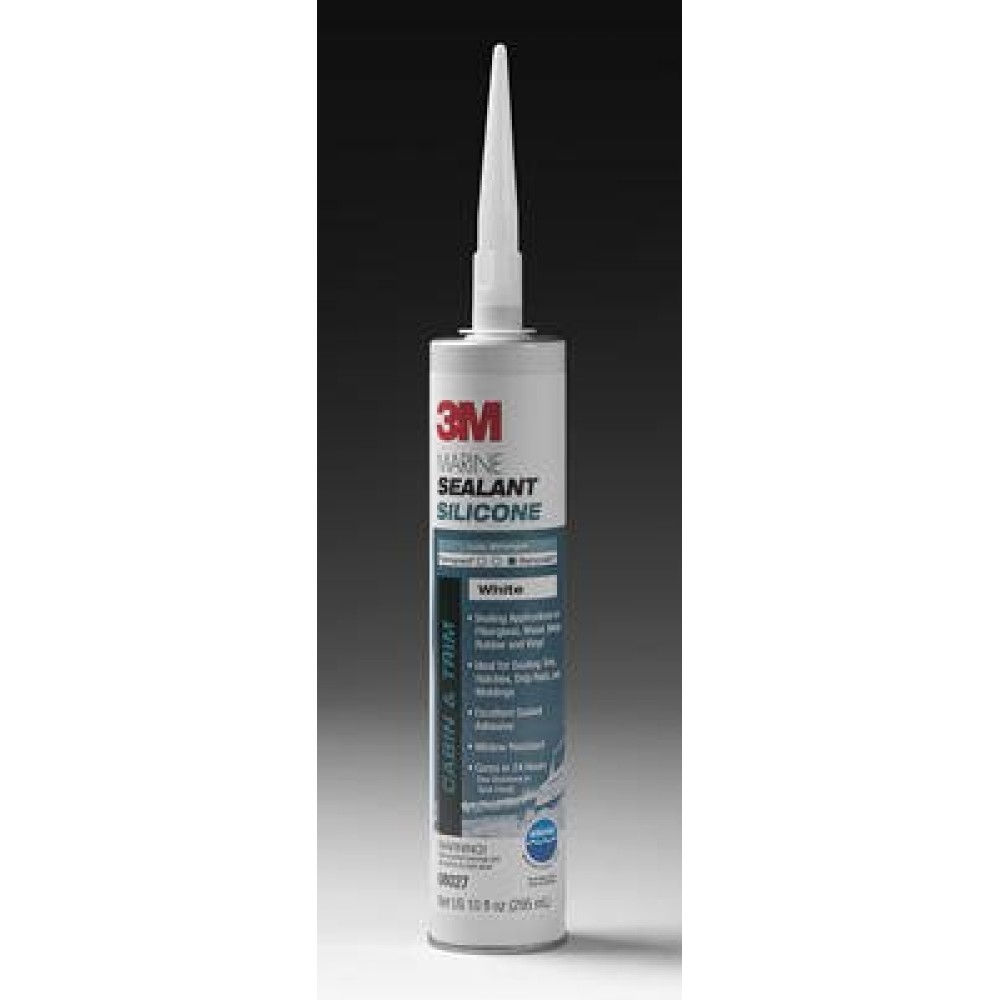 3M Marine Grade Silicone Sealant, 08027, 1/10 Gallon, White