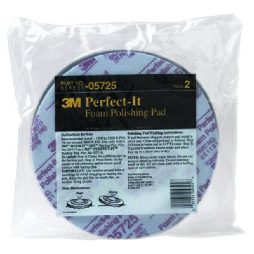 3M Perfect-It Foam Polishing Pad, 05725, 8in, 2 pads per bag