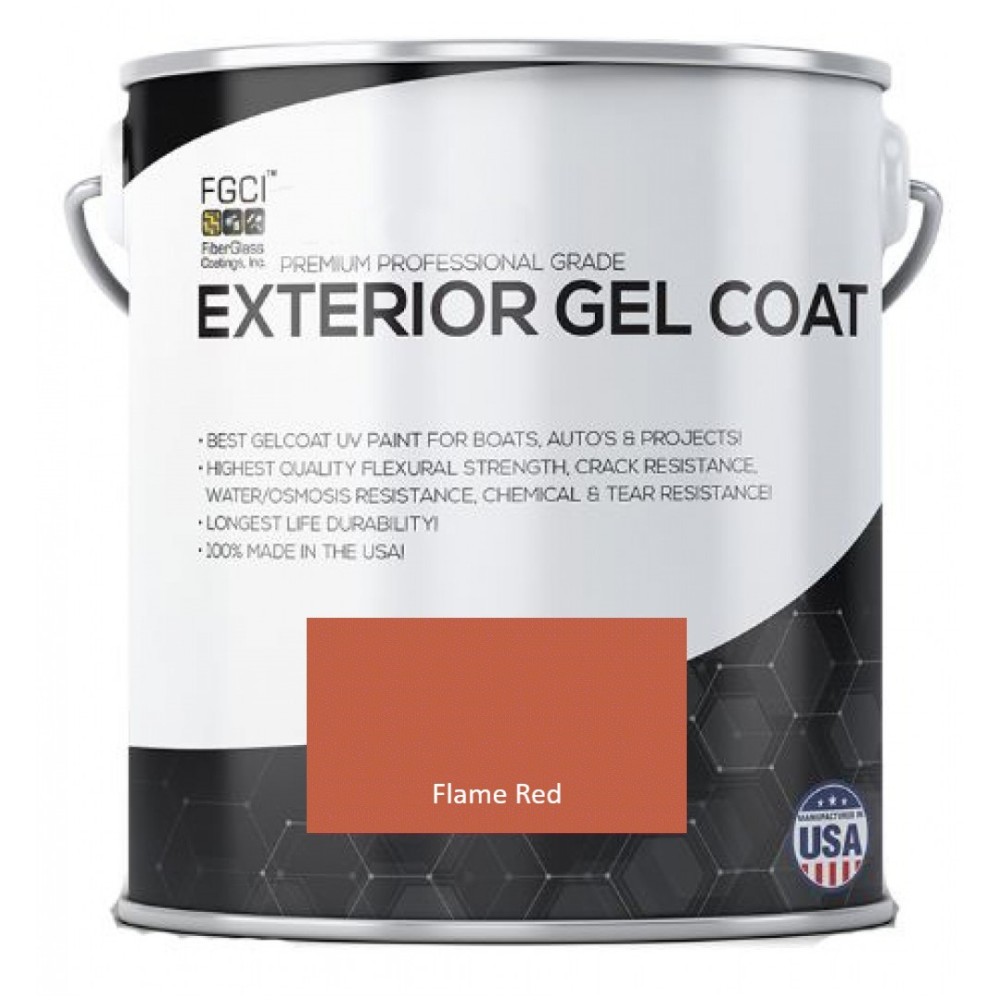 Flame Red (Bright Red Orange) Professional Grade Exterior Gel Coat