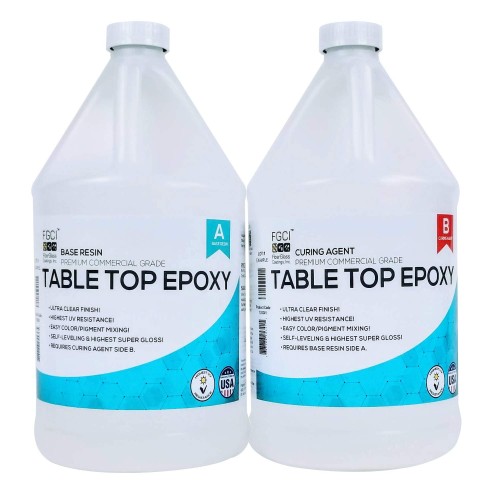 Crystal Clear Epoxy Table Top Resin, 2 Gallon Kit
