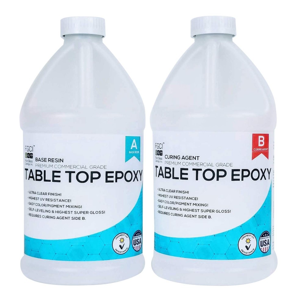Crystal Clear Epoxy Table Top Resin, 1 Gallon Kit