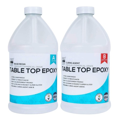 Crystal Clear Epoxy Table Top Resin, 1 Gallon Kit