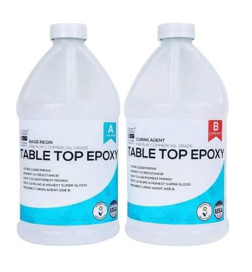 Crystal Clear Epoxy Table Top Resin, 1 Gallon Kit